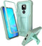 ExoGuard Rubber Shockproof Full-Body Case for Moto G Play 2021, Built-in Screen Protector and Kickstand, Green