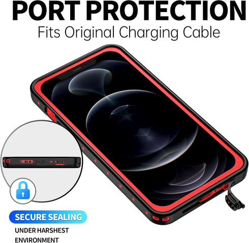 BEASTEK NRE Series iPhone 12 Pro Waterproof Case, Shockproof Dustproof IP68 with Built-in Screen Protector