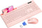 Trueque Pink Keyboard and Mouse Wireless, 2.4G Lag-Free Cute Keyboard Combo with Ergonomic