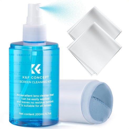 K&F CONCEPT Screen Cleaner Spray, with 2 Microfiber Cleaning Cloth, Touchscreen Cleaning Kit for