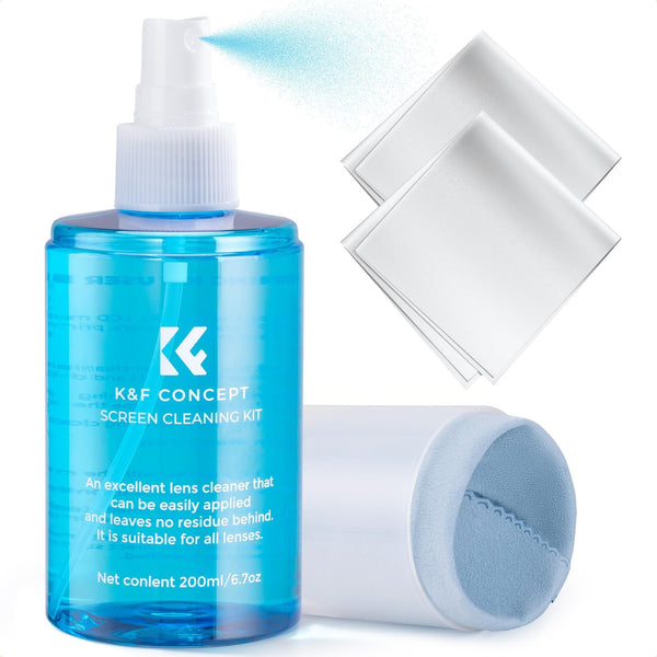 K&F CONCEPT Screen Cleaner Spray, with 2 Microfiber Cleaning Cloth, Touchscreen Cleaning Kit for