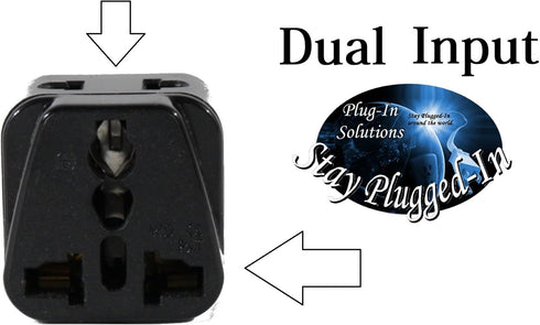 Travel Adapter Plug for USA/Universal to Argentina Type I & E (C/F) AC Power Plugs, Pack of 2