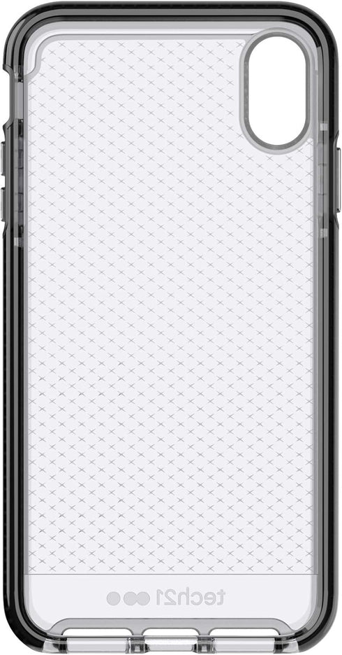 tech21 Protective Back Case Cover for Apple iPhone Xs Max, Thin Evo Check Pattern, Smokey Black