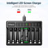 HiQuick 8 1.2V Bay AA AAA Battery Charger, High Speed Charging Battery Charger for Ni-MH/Ni-CD Rechargeable Batteries