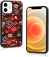 Cool Red Eye Phone Case, Trippy Scary Horror Eyeball Pattern for iPhone 12/12 Pro, Non-Slip Design, Shock Absorption
