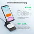 2 in 1 Wireless Charger, Dual Wireless Charging Desk Phone Stand, 10W Qi Fast-Charging Foldable Tablet Stand for iPhone