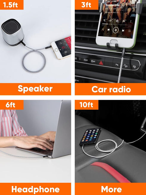 CableCreation 3.5mm Cable (6FT/1.8M), Male to Male Audio Cable, Compatible with Headphones, Car, Speaker