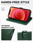 TUCCH Wallet Case for iPhone 12 Pro Max 5G, PU Leather Magnetic Flip Cover, Shockproof TPU Interior, Midnight Green