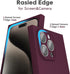 oakxco Silicone Square Edge Case for iPhone 15 Pro Max, Cute Soft Rubber Gel Cover for Women, Burgundy Wine