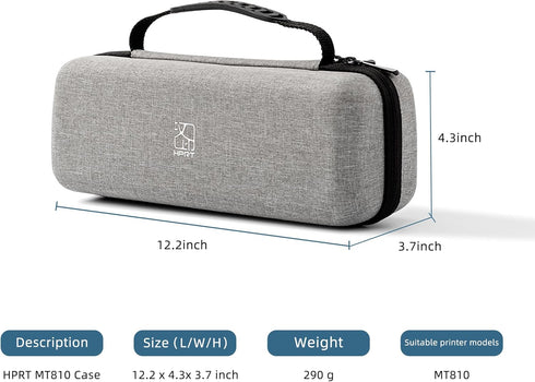 HPRT Portable Carry Case Compatible with Pooolitech MT810 Portable Printers, Waterproof Shockproof Scratch Resistant