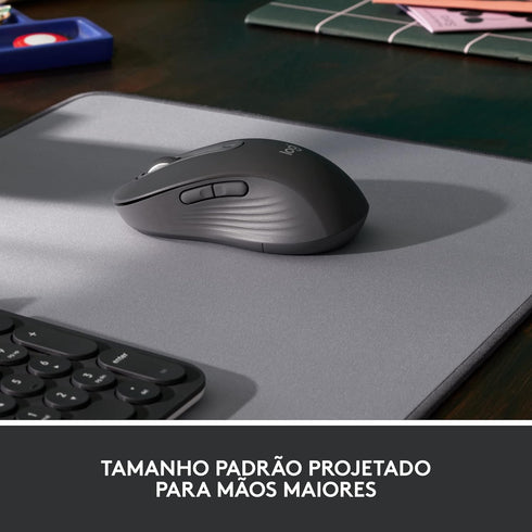 Logitech Signature M650 L Full Size Wireless Mouse, 2-Year Battery, Silent Clicks, Bluetooth, Graphite