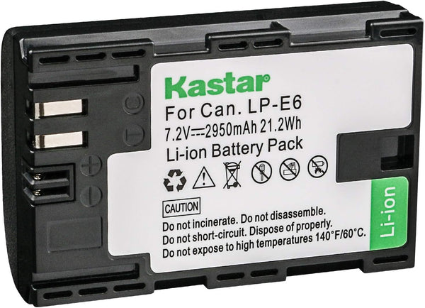 Kastar Battery (1-Pack) for LP-E6, LP-E6N, EOS 60D, 70D, 5D II, 5D III, 5DS, 6D, 7D
