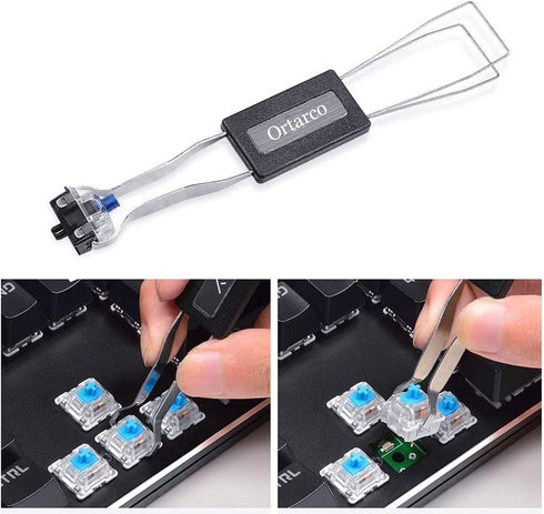 Ortarco Keycap Puller for Mechanical Keyboard Stainless Steel Keycap Remover Tool Fixing Keyboard Black