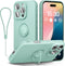 ABITKU for iPhone 16 Pro Max Case with Ring Stand, Liquid Silicone Slim