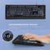Large Print Backlit Keyboard, Quiet USB Wired Computer Keyboard, Full Size with White Illuminated LED for Windows