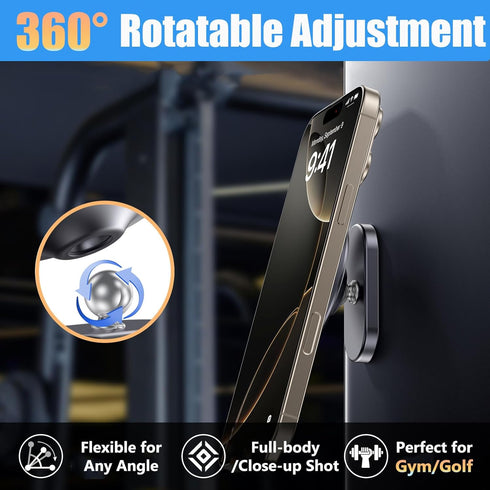 MAGDIGITEH 12-17 Magnetic Phone Holder for Gym:Strong Magnets Gym Golf Accessories Essentials for Men/Women, Dual