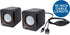 Manhattan USB Powered Stereo Speaker System, Small Size with Volume Control & 3.5 mm Aux Plug, Black Orange