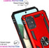 LUMARKE Galaxy A51 4G Case with Screen Protector, Military Grade Protective Phone Cover with Magnetic Ring Kickstand Red