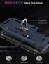 IKAZZ Galaxy S21 Case, Military Grade Shockproof Heavy Duty Protective Cover with Magnetic Kickstand, Blue