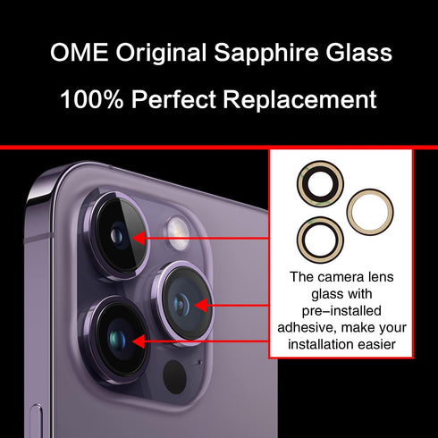 ASDAWN Back Rear Camera Lens Glass Replacement for iPhone 14 Pro 6.1 Inches with Pre-Installed Adhesive, Installation