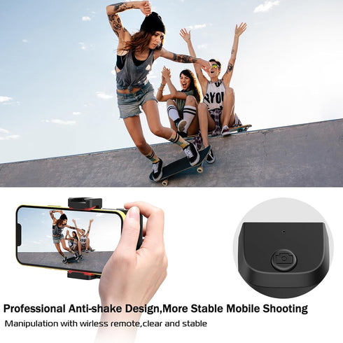 ULANZI CG02 Smartphone Camera Shutter Handle Grip, Detachable Wireless Bluetooth Remote, Adjustable Fill Light for Video
