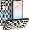 SOKAD Magnetic Checkered Case for Samsung Galaxy S26 Ultra with Finger Strap Kickstand,