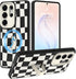 SOKAD Magnetic Checkered Case for Samsung Galaxy S26 Ultra with Finger Strap Kickstand,