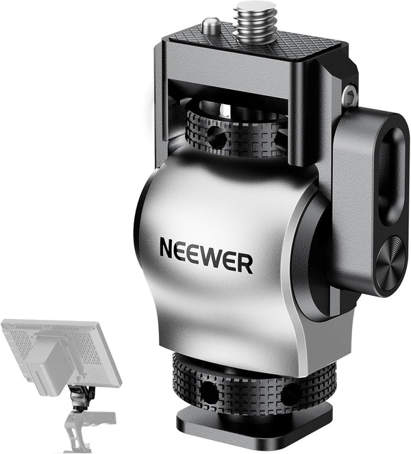 NEEWER Color Blocking Camera Monitor Mount with Cold Shoe, 360° Swivel, Compatible with Atomos Ninja V Monitor