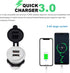 Upgraded Aluminum Alloy Fast Charging 3.0 USB Charger Socket IP66 Waterproof Dual USB Power Outlet with QC 3.0 USB Port & 5V 2.4A Port Led Light for Car Boat Marine Rv Motorcycle (Silver)
