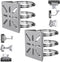 2pcs Universal Wall Mounting Bracket with 6 Loops, Stainless Steel Vertical Pole Mount Adapter for CCTV Security Camera