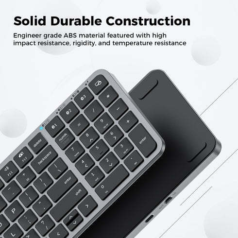 iClever Bluetooth Keyboard, Wireless Keyboard with Numeric Keypad, Multi-Device Rechargeable, Stable Connection,