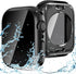 Goton 2 in 1 Privacy Waterproof Apple Watch Case for Series 9 8 7, Front Anti Spy Tempered Glass Face Cover + Back