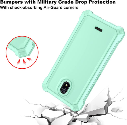 Ailiber Mint Green Nokia C100 Phone Case, Dual Layer Structure Protection with Shockproof Corners TPU Bumper