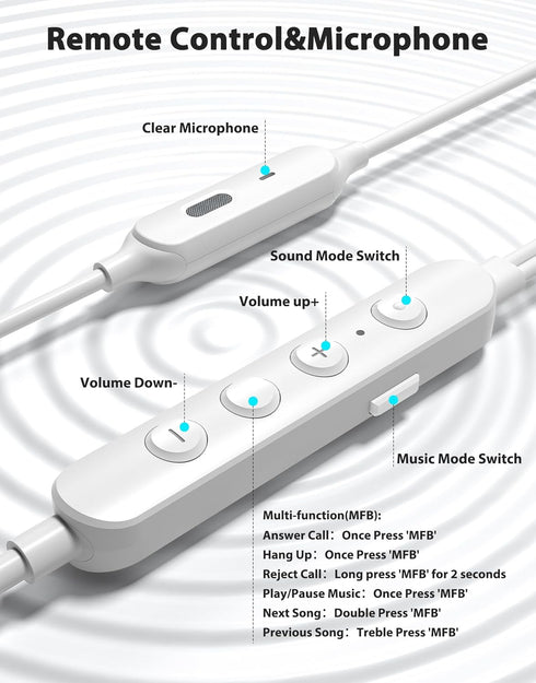 USB C Headphones Wired Earbuds with Microphone, HiFi Stereo Deep Bass Noise Cancelling for Live Singing