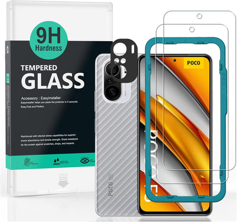 Ibywind Screen Protector for Xiaomi Poco F3/Redmi K40, with 2Pcs Tempered Glass, 1Pc Camera Lens Protector