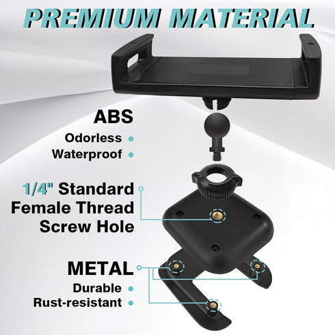 BestEvMod Seat Back Anchor Phone Holder, 1/4 Screw Mount, MagSafe Compatible with 2022-2024 Rivian R1T&R1S