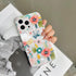 J.west Frosted Clear Case for iPhone 13 Pro Max 6.7", Cute Soft Slim Silicone Cover with Flower Design