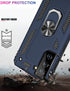 IKAZZ Galaxy S21 Case, Military Grade Shockproof Heavy Duty Protective Cover with Magnetic Kickstand, Blue