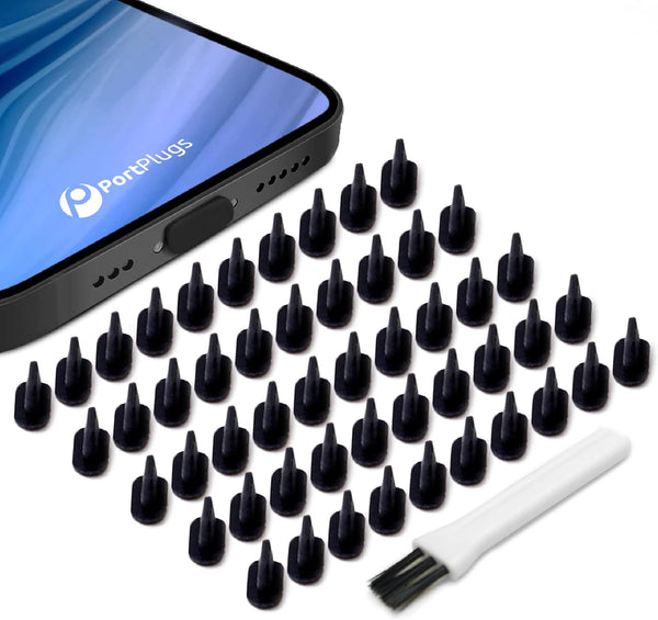 Dust Plugs (50 Pack) Flat Design Compatible with iPhone 14, 13, 12, 11, X, 8, 7, Plus, Pro, Max