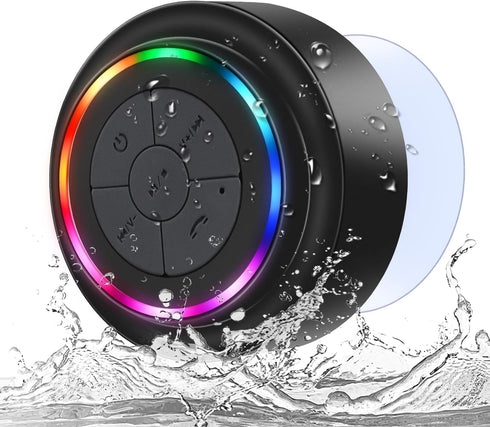 Portable Bluetooth Shower Speaker, Waterproof IP67 Speaker with Suction Cup, Built-in Mic for Pool, Camping, Beach