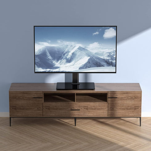VEVOR 32-55 inch Universal TV Mount for TVs, Height Adjustable Swivel Stand with Tempered Glass Base for Bedroom