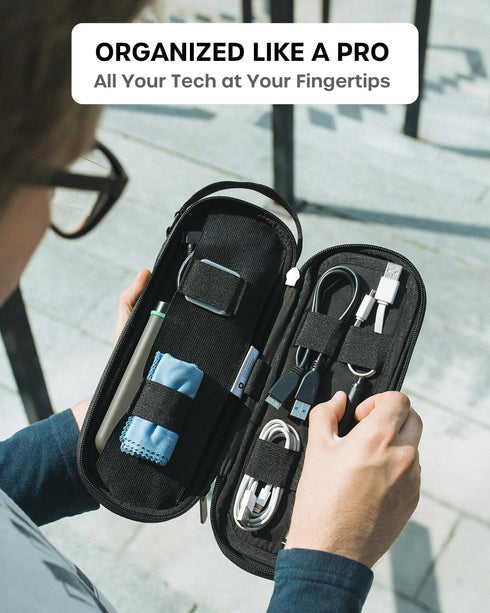 SIDE BY SIDE Electronics Organizer Travel Case for Cables, Charger, Power Bank Tech Bag for MacBook Accessories