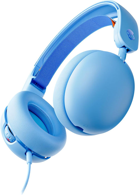 Skullcandy Grom Over-Ear Wired Headphones - Volume-Limiting for Kids, Surf Blue