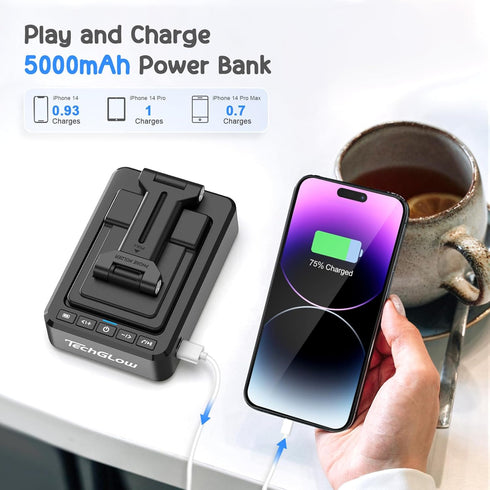 Gifts for Men Women Foldable Cellphone Stand with Bluetooth Speaker and Power Bank, Birthday Gift Idea for Parents