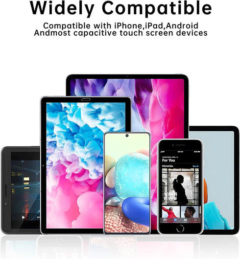 10 Pcs 2-in-1 Stylus Pen for Touch Screen, High Precision and Sensitivity, Compatible with iPhone/iPad/Android Tablets