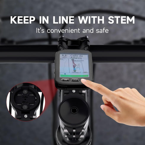 Adjustable Bike Stem Top Cap Mount - Out Front Combo Computer Mount for Wahoo Elemnt, Garmin Edge, Bryton Rider