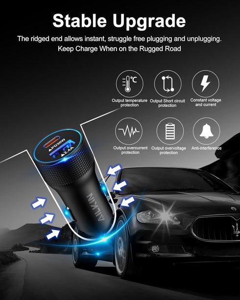 Pixel 9 8 Pro Fast Car Charger USB C Cigarette Lighter Adapter 5.4A, Compatible with Google 8/7a/7/7 Pro/6/6a/6 Pro