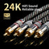 1.64ft 2RCA Male,15 AWG,4N Core,24K Player,Turntable(1.64ft/0.5m) Audiophile HiFi Audio RCA Cables - Male to OFC