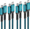 NIMASO USB C to USB C Cable 60W 4-Pack (10ft+6.6ft+3.3ft+1ft), Compatible with Samsung Galaxy S21/S21+/S20+ Ultra,