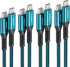 NIMASO USB C to USB C Cable 60W 4-Pack (10ft+6.6ft+3.3ft+1ft), Compatible with Samsung Galaxy S21/S21+/S20+ Ultra,